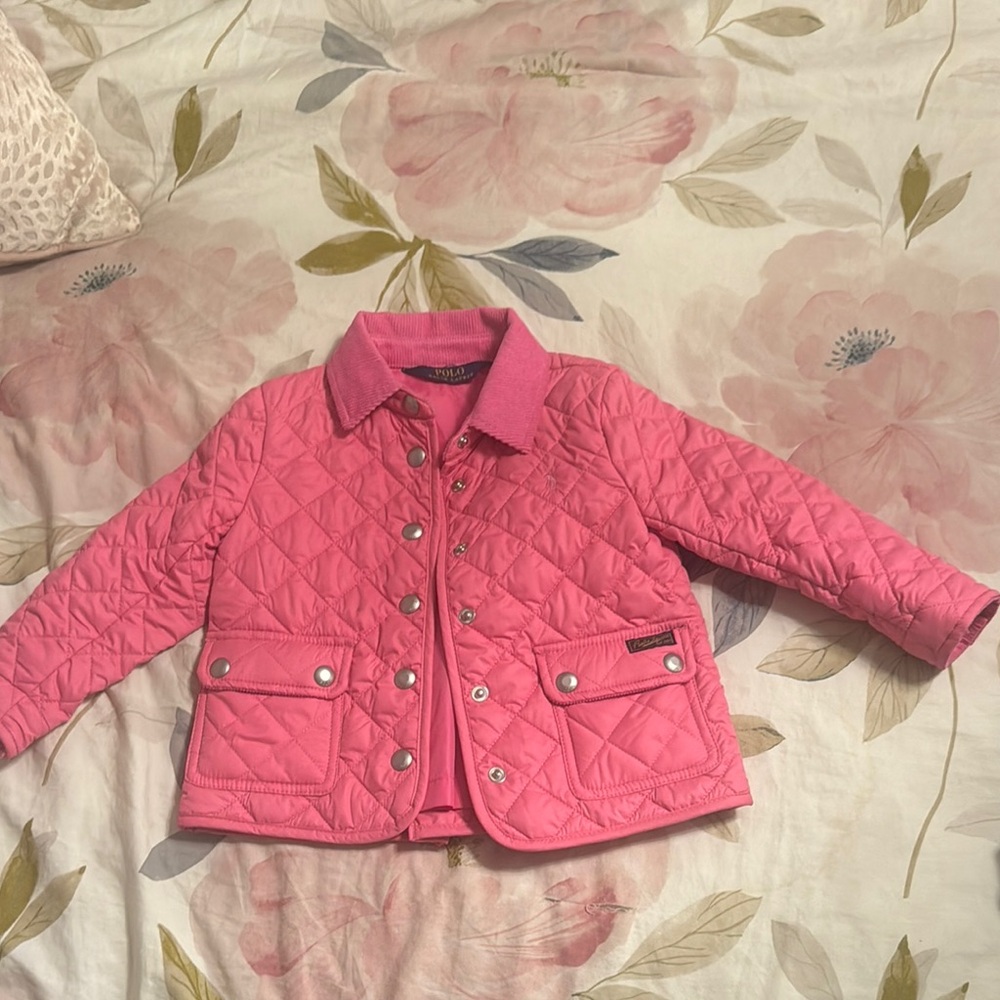 Vibrant Pink Puffer Jacket with Quilted Design